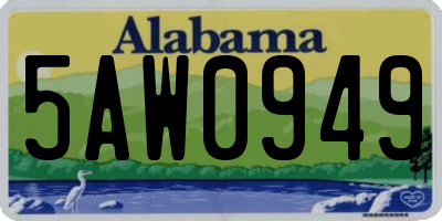 AL license plate 5AW0949