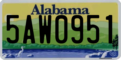 AL license plate 5AW0951