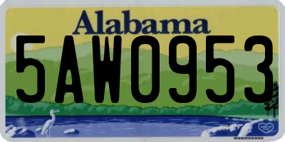 AL license plate 5AW0953