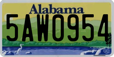 AL license plate 5AW0954