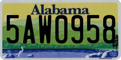 AL license plate 5AW0958