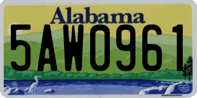 AL license plate 5AW0961