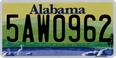AL license plate 5AW0962