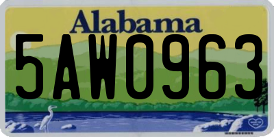AL license plate 5AW0963