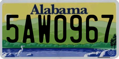 AL license plate 5AW0967
