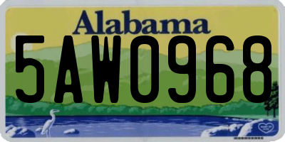 AL license plate 5AW0968