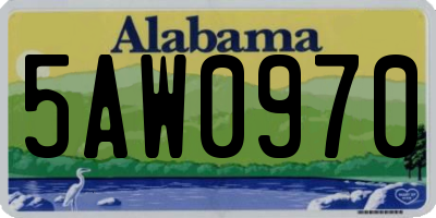 AL license plate 5AW0970