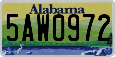 AL license plate 5AW0972