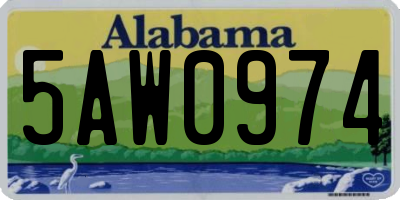AL license plate 5AW0974