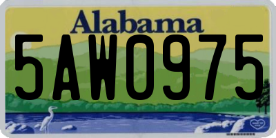 AL license plate 5AW0975