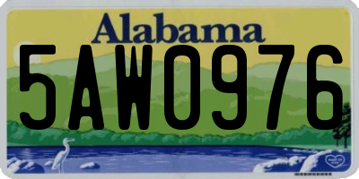 AL license plate 5AW0976