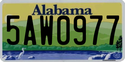 AL license plate 5AW0977