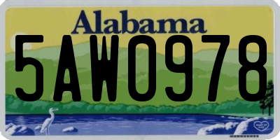 AL license plate 5AW0978