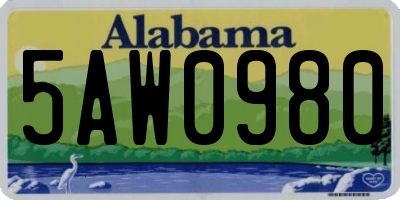 AL license plate 5AW0980