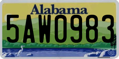 AL license plate 5AW0983