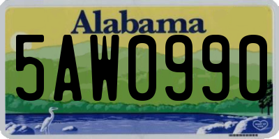 AL license plate 5AW0990