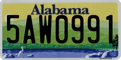 AL license plate 5AW0991