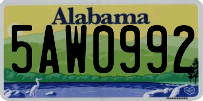 AL license plate 5AW0992