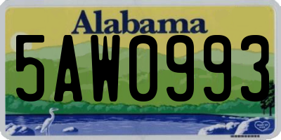 AL license plate 5AW0993
