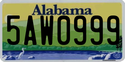 AL license plate 5AW0999