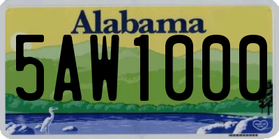 AL license plate 5AW1000