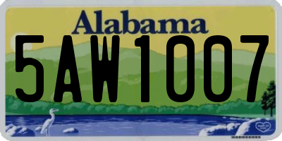 AL license plate 5AW1007