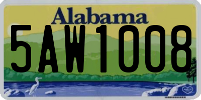 AL license plate 5AW1008