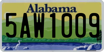 AL license plate 5AW1009