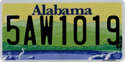 AL license plate 5AW1019