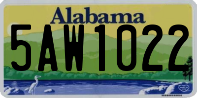 AL license plate 5AW1022