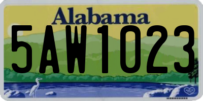 AL license plate 5AW1023