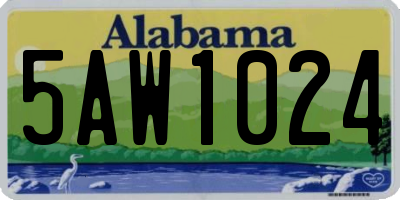 AL license plate 5AW1024