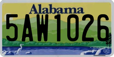 AL license plate 5AW1026