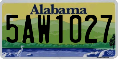 AL license plate 5AW1027