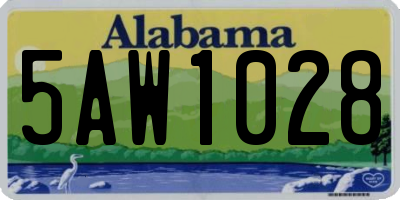 AL license plate 5AW1028