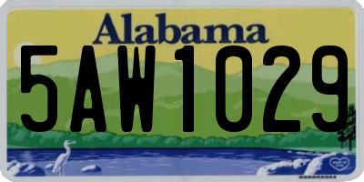 AL license plate 5AW1029