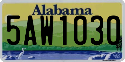 AL license plate 5AW1030