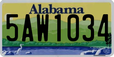 AL license plate 5AW1034