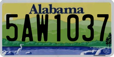AL license plate 5AW1037