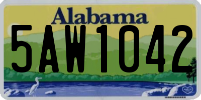 AL license plate 5AW1042