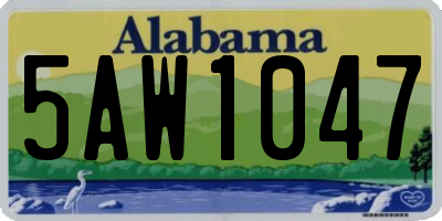 AL license plate 5AW1047
