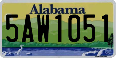 AL license plate 5AW1051