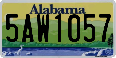 AL license plate 5AW1057