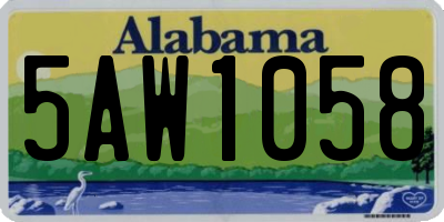 AL license plate 5AW1058