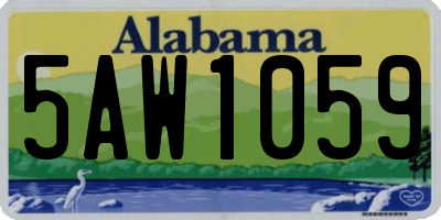AL license plate 5AW1059