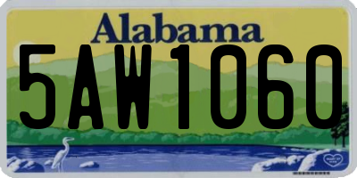 AL license plate 5AW1060