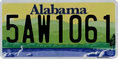 AL license plate 5AW1061
