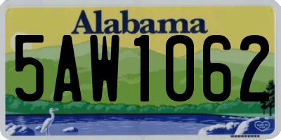 AL license plate 5AW1062
