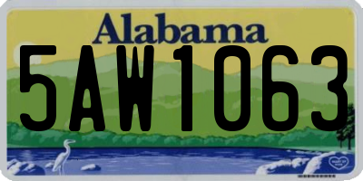AL license plate 5AW1063