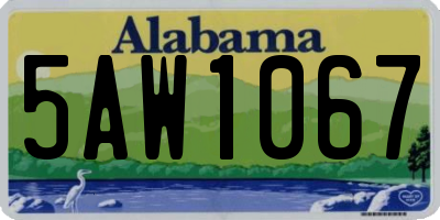 AL license plate 5AW1067